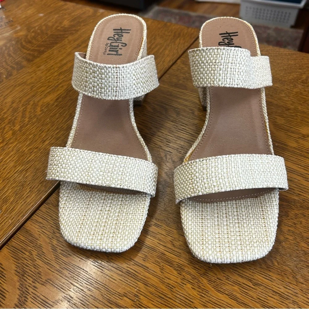 NWOB Hey Girl by Corkys Divine Women’s Slip-on Sandals Raffia Sz 11 Beachy Boho